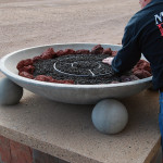 Tim Holleran assembling a BBQ Online Showroom Fire Pit