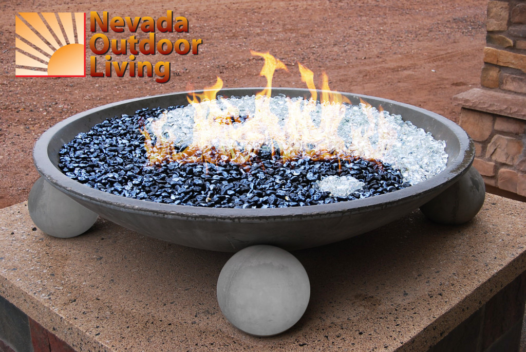 Fire Pit with Yin and Yang Fireglass Design