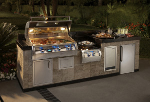Custom Outdoor Kitchen, Barbecue Island, Access Drawers, Side Burners - BBQ Online Showroom