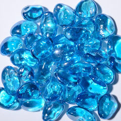 Blue Raspberry Iridescent Pebbles Fire Glass: click to enlarge