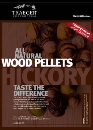 Traeger Hickory Wood Pellets - 20lb Bag: click to enlarge