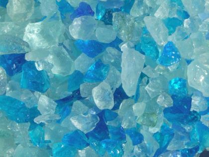 Crystal Carribean Mix Crushed Fire Glass: click to enlarge
