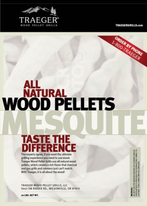Traeger Mesquite Wood Pellets - 20lb Bag: click to enlarge